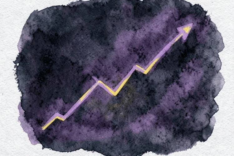 Gráfico de linha mostrando a evolução de influências astrológicas ao longo do tempo