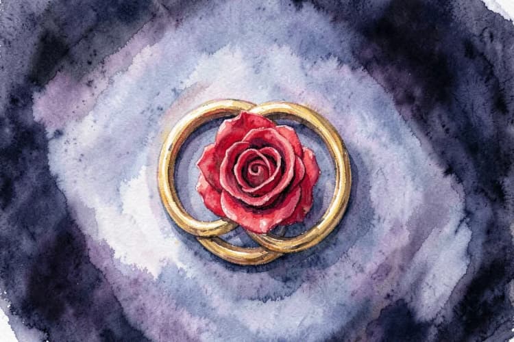 Representação simbólica de Leão com elementos de amor e relacionamento.