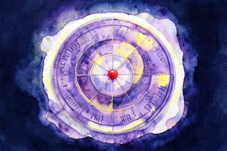 Um mapa astral com a posição de Lilith destacada em vermelho.