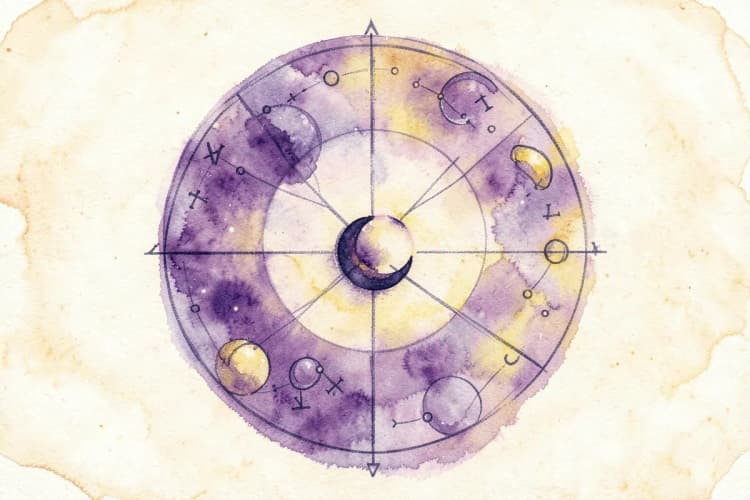 Um mapa astral com a posição de Lilith destacada, indicando suas influências energéticas.